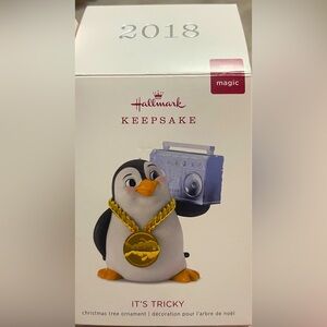 2018 Hallmark Magic Sound ornament It’s Tricky penguin musical Run DMC